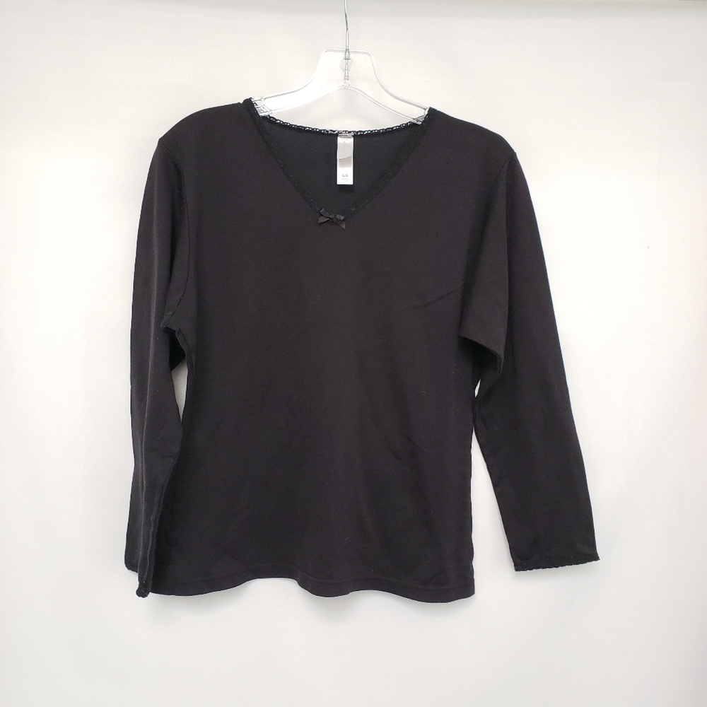 Black Secret Treasures Long Sleeve PJ Top